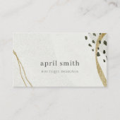 Chic Abstrakt Ivory Gold Black Gray Stone Textur Visitenkarte (Vorderseite)