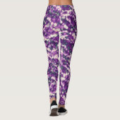 Chic Abstrakt Lila und rosa, weißes Blumenmuster Leggings (Rückseite)