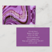 chic abstrakt Metallic Lila Wirbel Schönheitssalon Visitenkarte (Vorne/Hinten)