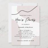 Chic Abstrakt Neutral | Party der Aquarellhühner Einladung (Vorderseite)