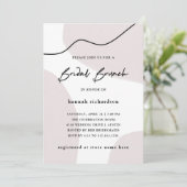 Chic Abstrakt Neutral| Wasserfarbe Bridsche Brunch Einladung (Stehend Vorderseite)