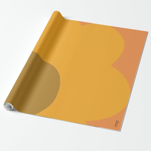 Chic Abstrakt Orange Blume Geschenkpapier (Ungerollt)