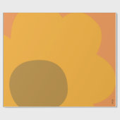Chic Abstrakt Orange Blume Geschenkpapier (Flach)
