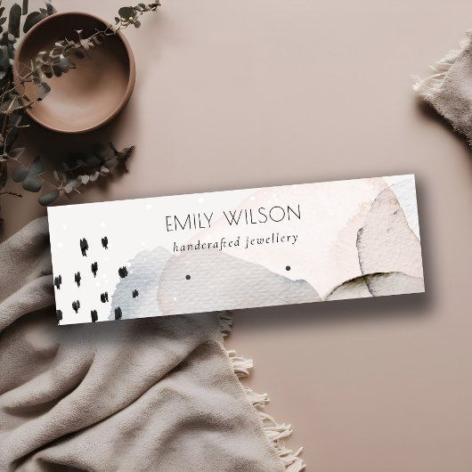 Chic Abstrakt Pink Blue Watercolor Earring Display Mini Visitenkarte