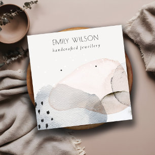 Chic Abstrakt Pink Blue Watercolor Earring Display Quadratische Visitenkarte