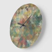 Chic Abstrakt Retro Dreiecke Mosaikmuster Große Wanduhr (Winkel)