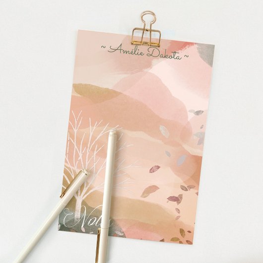Chic Abstrakt Watercolor Autumn Tree Individuelle Post-it Klebezettel