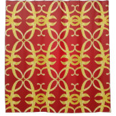 Chic abstrakte Imitate Goldmuster auf rot Duschvorhang (Vorderseite)