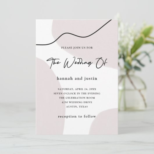 Chic-abstrakte neutrale Person| moderne Einladung (Stehend Vorderseite)