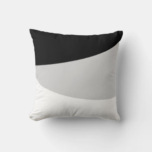 Chic abstrakte Wellen in Schwarz Silber Grau & Wei Kissen