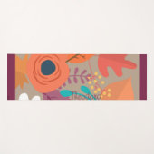 Chic Abstraktes Gold Leaf Farbiges Blume Muster Yogamatte (Vorderseite (Horizontal))