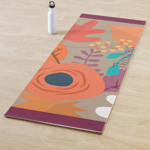 Chic Abstraktes Gold Leaf Farbiges Blume Muster Yogamatte