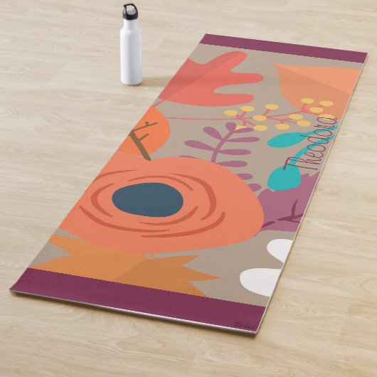 Chic Abstraktes Gold Leaf Farbiges Blume Muster Yogamatte (Beispiel)