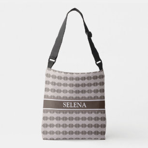 Chic abstraktes Muster in Braun und Beige Tragetaschen Mit Langen Trägern