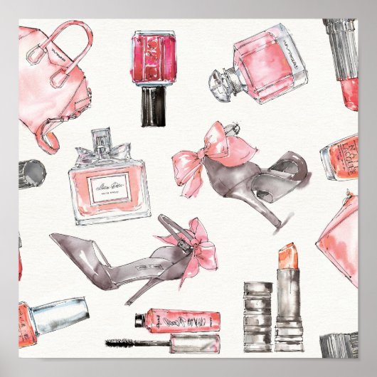 Chic Accents | Aquarellfarben Poster (Vorne)