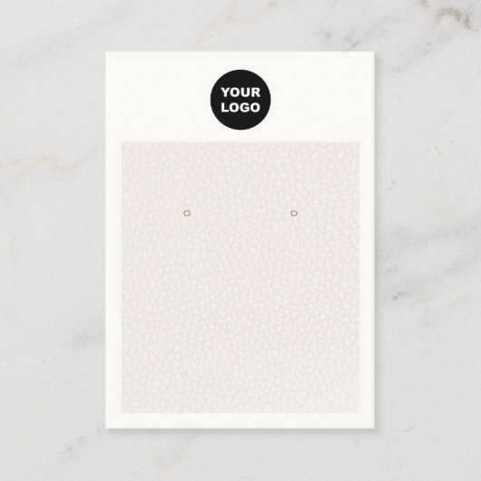 Chic Add Logo Blush Pink Leder Ohrring-Anzeige Visitenkarte (Vorderseite)