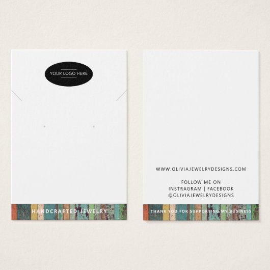 Chic Add your logo necklkleckleckling display card (Vorne & Hinten)
