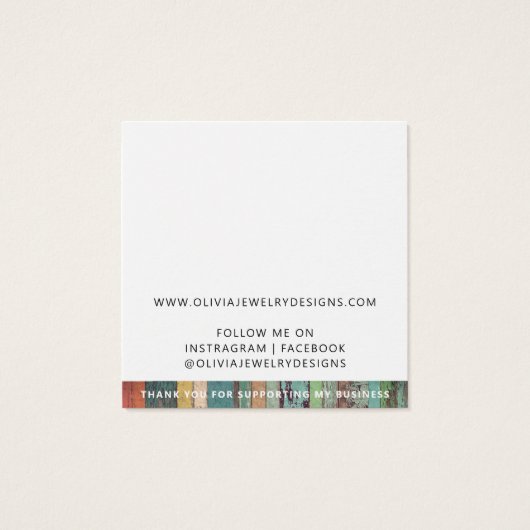 Chic Add your Logo Ring Display Card (Rückseite)