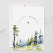 Chic Adventure Begin Pine Forest Couples Dusche Einladung (Rückseite)