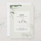 Chic Aesthetic Watercolor Islamic Wedding Monogram Einladung (Rückseite)