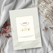 Chic Aesthetic Watercolor Islamic Wedding Monogram Einladung