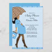 Chic African American Pregnant Mama Baby Dusche Einladung (Vorne/Hinten)