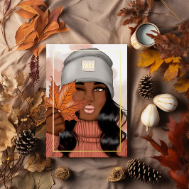 Chic African American Seasonal Herbst - Herbst Folien Feiertagskarte