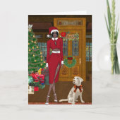 Chic African American Woman Christmas Card Karte (Vorderseite)