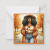 Chic African American Woman Erntedank | Fall Mitteilungskarte (Vorderseite)