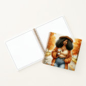 Chic African American Woman Herbst | Fall Notizblock (Innenseite)