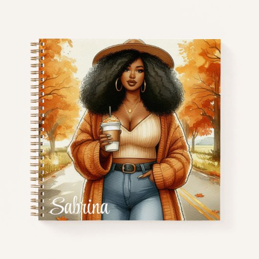 Chic African American Woman Herbst | Fall Notizblock (Vorderseite)