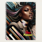 Chic African American Woman Personalisiert Planner Planer (Vorderseite)