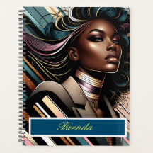 Chic African American Woman Personalisiert Planner