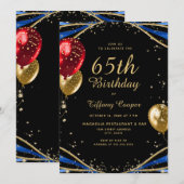 Chic Agate 65. Geburtstag Einladung (Vorne/Hinten)