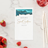 Chic Agate Aquamarin Blue Gold 16 . Geburtstag Serviette (Beispiel)