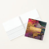 Chic agate Aquarellgold lila & blau Quadrat Notizblock (Innenseite)