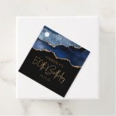 Chic Agate Geode Blue Gold 50. Geburtstag Geschenkanhänger (Beispiel)
