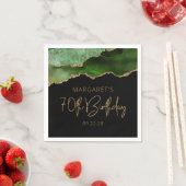 Chic Agate Geode Green Gold 70. Geburtstag Serviette (Beispiel)