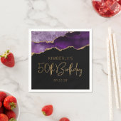 Chic Agate Geode Lila Gold 50. Geburtstag Serviette (Beispiel)