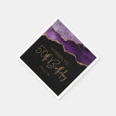 Chic Agate Geode Lila Gold 50. Geburtstag Serviette (Ecke)