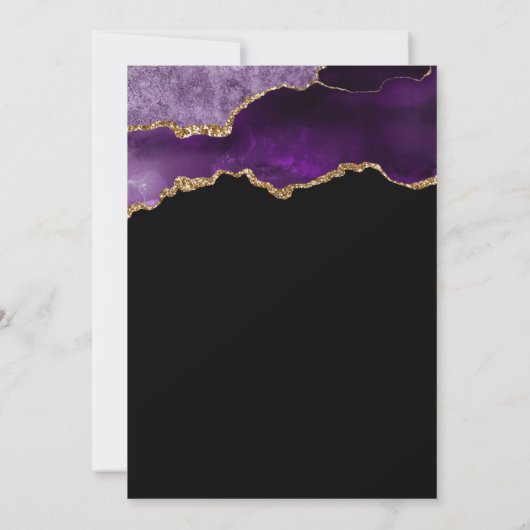 Chic Agate Geode Lila Gold Brautparty Einladung (Rückseite)
