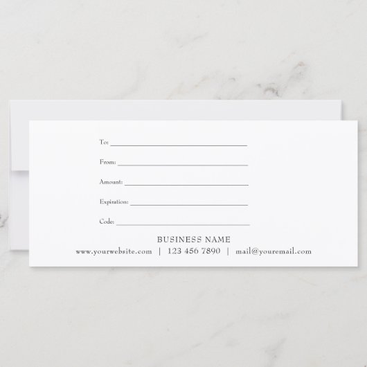 Chic Agate Marble Blue Gold Geschenkgutschein (Rückseite)