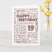 Chic Age-specific 19th Birthday Card to Personalis Karte (Gelbe Blume)
