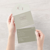 Chic Alabaster Wedding All In One Einladung (Abreißen)