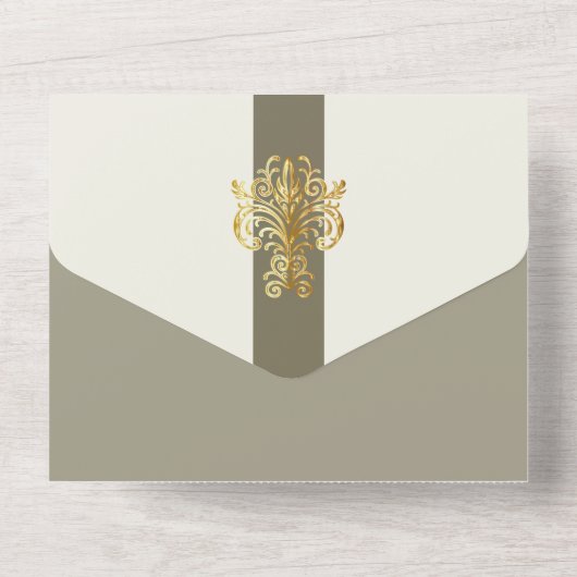 Chic Alabaster Wedding All In One Einladung (Rückseite)