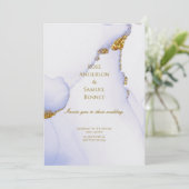 Chic Alcohol Ink Handmade Gold Wedding Invitation Einladung (Stehend Vorderseite)