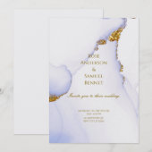 Chic Alcohol Ink Handmade Gold Wedding Invitation Einladung (Vorne/Hinten)