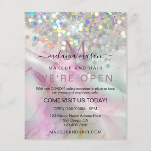 Chic Alcohol Ink Makeup Artist Holographic Glitzer Flyer