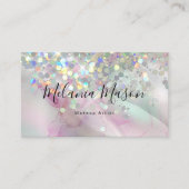 Chic Alcohol Ink Makeup Artist Holographic Glitzer Visitenkarte (Vorderseite)