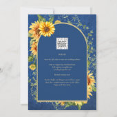 Chic All-in1 Rustikale Sonnenblumen BLAU Gelbe Hoc Einladung (Rückseite)